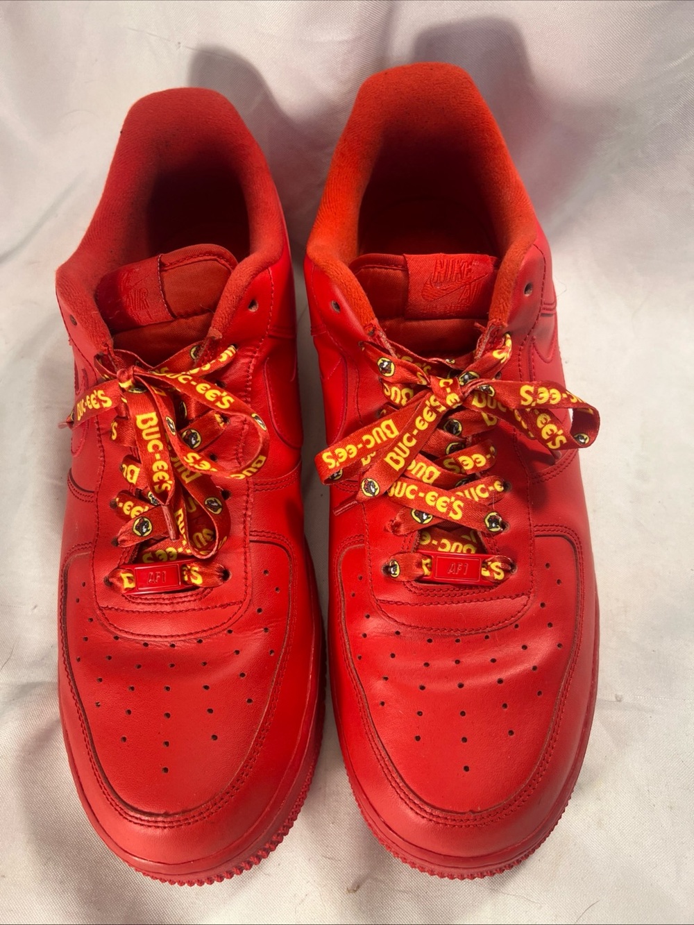 Nike Air Force 1 '07 LV8 1 Triple Red Low Top Men's Sneakers CW6999-600 Sz 11.5